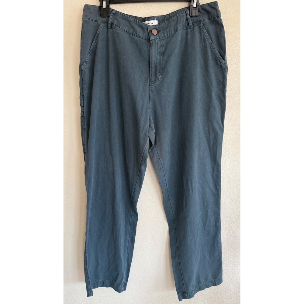 O'Neill Kree Cotton Twill Utility Pants Cargo Women Size 31 Blue Slate Beach